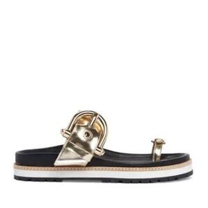 NWOT Etienne Aigner Women’s Ameline Slide Metallic Sandals